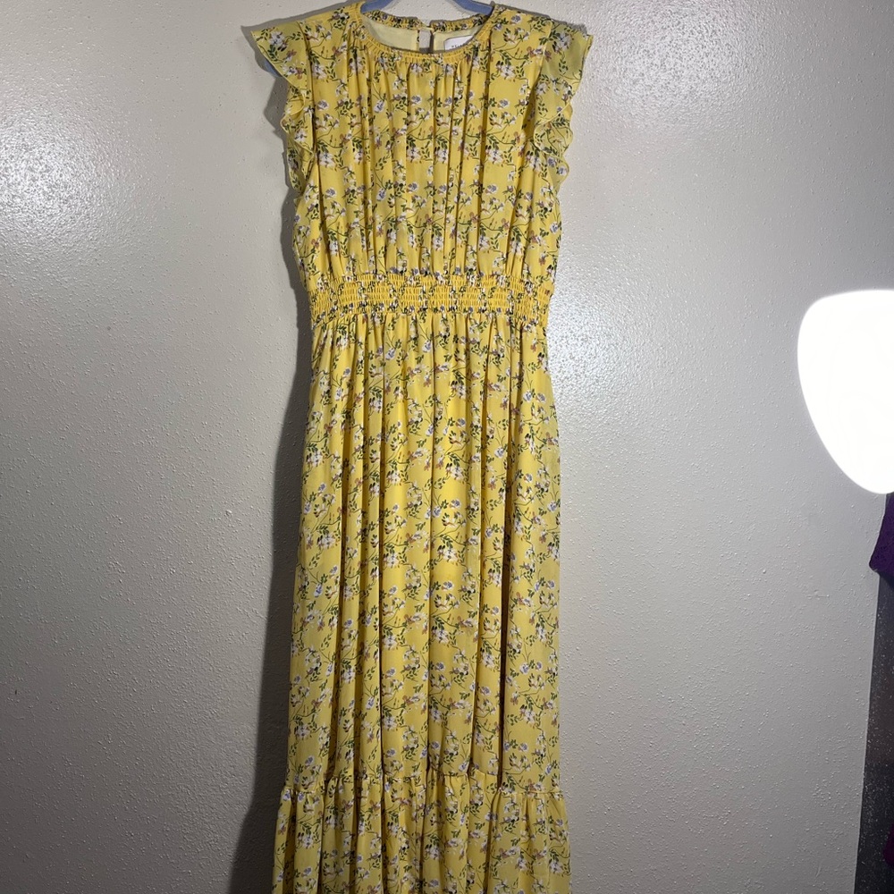 Floral Yellow Maxi Dress